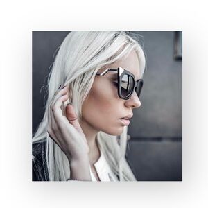 new Modern Hot Tip ❤︎ Pointy Cat Eye Sunglasses ❤︎ Black ❤︎ Flash Mirror Lenses